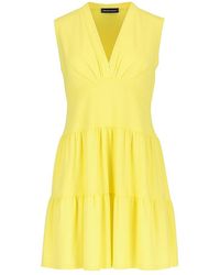 Conquista - Lemon Sleeveless V-Neck Jersey Dress – Loose Fit, Knee-Length - Lyst