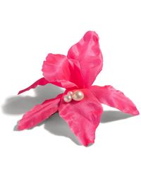 The Pink Reef - Hot Pink Silk Orchid French Clip Hair Barrette - Lyst