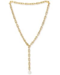 Pearls of the Orient Online - Decus Cultured Freshwater Pearl Drop On Chunky Chain - Lyst