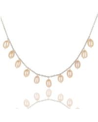 Heritagemoda - Sterling Champagne Pearl Drop Necklace - Lyst