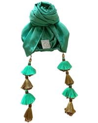 Julia Clancey - Edith Silk Jade Dorado Reversible Turban - Lyst