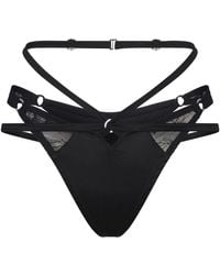 Lunatic Femme - Ohm High-Leg Silk Thong - Lyst