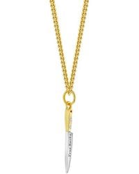 True Rocks - 2 Tone Mini Knife Pendant 18Kt-Plating & Sterling On-Plated Chain - Lyst