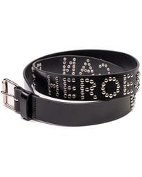 Stuart Trevor - We Can Be Heroes Studded Leather Thin Belt - Lyst
