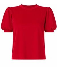 Yumi' - Velvet Puff Sleeve Top - Lyst