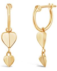 Dinny Hall - Bijou Folded Heart Drop Hoops - Lyst