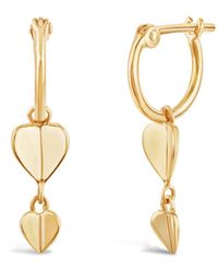 Dinny Hall - Bijou Folded Heart Drop Hoops - Lyst