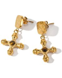 Olivia Le - Adalena Cross Charm Earrings - Lyst