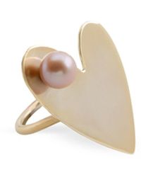 Silver Moon - Sterling Ring – Pure Pearl Heart - Lyst