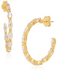 Moon London - Epic Sparkling Medium Vermeil Hoops - Lyst