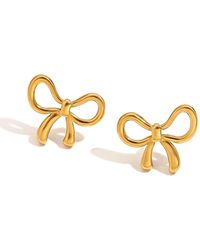 Olivia Le - Dainty Minimalist Bow Earrings - Lyst