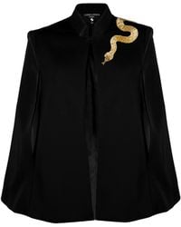 House of Laines London - Laines Couture Tailored Cape With Embellished Shoulder Snake - Lyst
