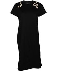 Laines London - Laines Couture T-Shirt Dress With Embellished Crystal Pearl Wrap Around Snake - Lyst