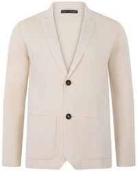 Paul James Knitwear - Neutrals Lightweight Mercerised Cotton Giuseppe Knitted Blazer - Lyst