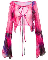 Paloma Lira - Cherry Crystal Chiffon Top - Lyst