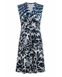 Conquista - Abstract Animal-Print Midi Dress - Lyst