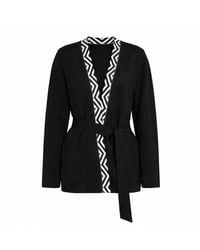 Nuvv Collection - Shimmer Knit Cardigan With Patterned Front Detail - Lyst