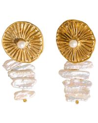 Raxada - Pearl Rain Earrings Plated - Lyst