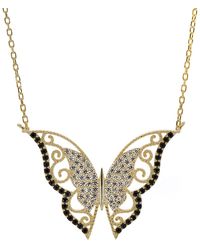 Ebru Jewelry - Gold Sparkly Joyful Butterfly Necklace - Lyst