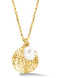 Dower & Hall - Luna Pearl & Disc Pendant - Lyst