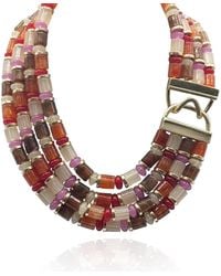 Michael Nash Jewelry - Zita Four Strand Muli Color Carnelian Necklace - Lyst