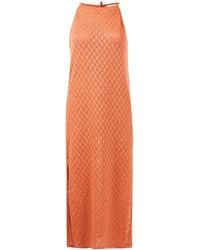 Peraluna - Evelien Openwork Maxi Halter Beach Dress - Lyst