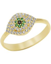 Spero London - Sterling Evil Eye Ring - Lyst