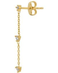 Spero London - Fine Triple Diamond Drop Single Earring 14Ct Solid - Lyst