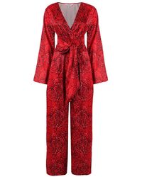 Raishma - Blake Burgundy Jumpsuit - Lyst