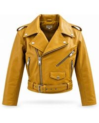 Zasta Studio - Cropped Biker Leather Jacket - Lyst