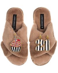 Laines London - Classic Laines Slippers With Stripe 21St Birthday & Cake Brooches - Lyst