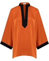 Belyed Handcraft - Anya – Crepe Silk Ornamental Tunic By Belyed - Lyst