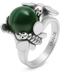 Unaloe - Sterling Natural Malachite Ring For – Gemstone Statement Jewelry, Luxury Handmade Gift - Lyst