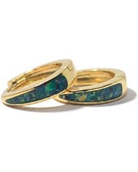 Harfi - Forest Opal Tapered Plated Huggie Hoop Earrings - Lyst