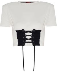 No'design - Elora Structured Shoulder Crop Top - Lyst