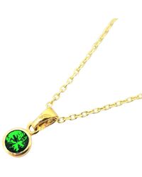 Harfi - Mini Round Emerald May Birthstone Pendant Necklace - Lyst