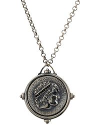 LÁTELITA London - Roman Emperor Coin Pendant Necklace Silver Oxidised - Lyst