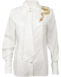 Laines London - Laines Couture Tie Shirt With Embellished Shoulder Snake - Lyst