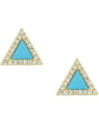 KAMARIA - Triangle Diamond Stud Earrings - Lyst