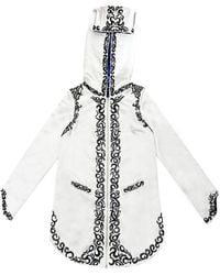 Quillattire - Embellished Hood Long Jacket With Star Lining - Lyst