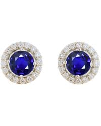 Juvetti - Floret Earrings Set With Sapphire & Diamond - Lyst
