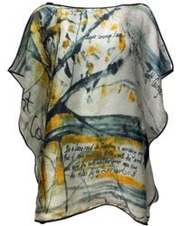 Saniya Khan - Neutrals Light-Courage-Love Poncho - Lyst