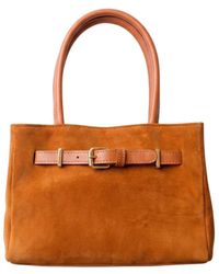 Harmain Leathers Ltd - The Suede East-West Buckle Tote Bag – Cognac Tan - Lyst