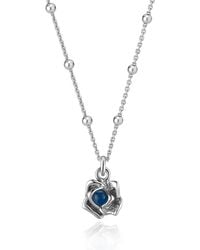 Unaloe - Sapphire Sterling Necklace – Natural Sapphire Rose Pendant, Handmade Italian Designer Jewelry - Lyst
