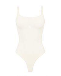 Second Skin Solution - Second Skin Square-Neck Bodysuit Vanilla - Lyst