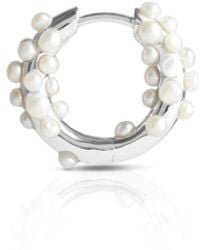 Kasun - Pearl Cluster Hoop Earring - Lyst