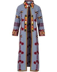 Antra Designs - The Steel Blue Aztec Coat - Lyst