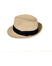 DAVID WEJ - Neutrals Hugo Trilby Straw Hat - Lyst