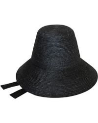 BrunnaCo Meg Jute Straw Hat In Black