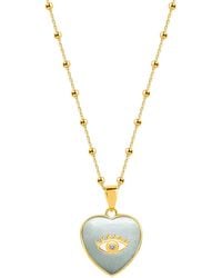 Karma and Luck - Gleaming Love Jade Heart Diamond Evil Eye Necklace - Lyst